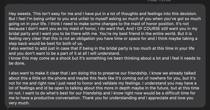 Woman Loses Best Friends After Bachelorette Date Dispute, Friendship Ends With Hurtful Messages Woman Loses Best Friends After Bachelorette Date Dispute, Friendship Ends With Hurtful Messages