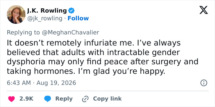 JK Rowling Stuns Internet With Unexpected Take On Transgender Surgery JK Rowling Stuns Internet With Unexpected Take On Transgender Surgery