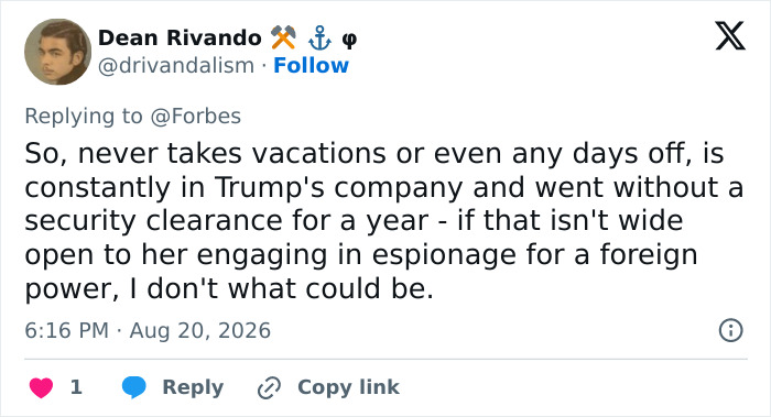 Trump Makes Intervention As Glamorous Aide’s “Dangerous” Secret Is Exposed In Security Leak Trump Makes Intervention As Glamorous Aide’s “Dangerous” Secret Is Exposed In Security Leak