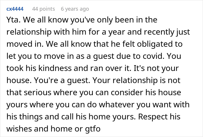 Woman Moves Into Guy’s House, Quickly Decides His Boundaries No Longer Apply