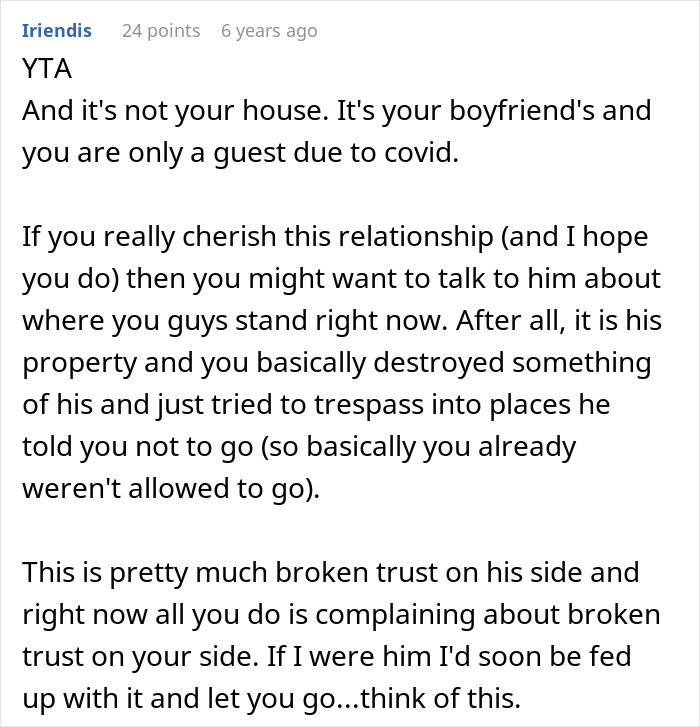 Woman Moves Into Guy’s House, Quickly Decides His Boundaries No Longer Apply