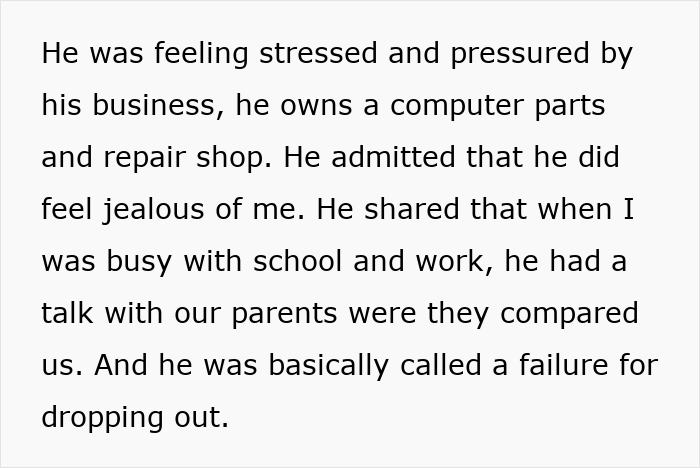 Woman Gives Brother A Harsh Reality Check After His Insane Take On Her Life Woman Gives Brother A Harsh Reality Check After His Insane Take On Her Life