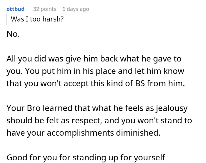 Woman Gives Brother A Harsh Reality Check After His Insane Take On Her Life Woman Gives Brother A Harsh Reality Check After His Insane Take On Her Life