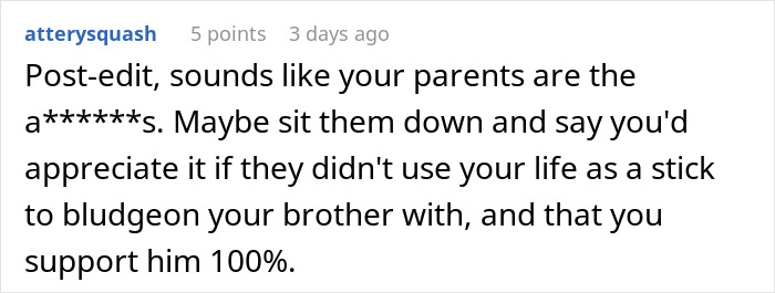 Woman Gives Brother A Harsh Reality Check After His Insane Take On Her Life Woman Gives Brother A Harsh Reality Check After His Insane Take On Her Life