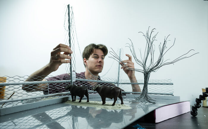 This Photographer Built Miniature Habitats To Show How Waste And Industry Are Endangering Animals