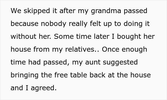 Aunt Treats Family Free Table Tradition Like A Free-For-All, So Homeowner Shuts It Down Aunt Treats Family Free Table Tradition Like A Free-For-All, So Homeowner Shuts It Down