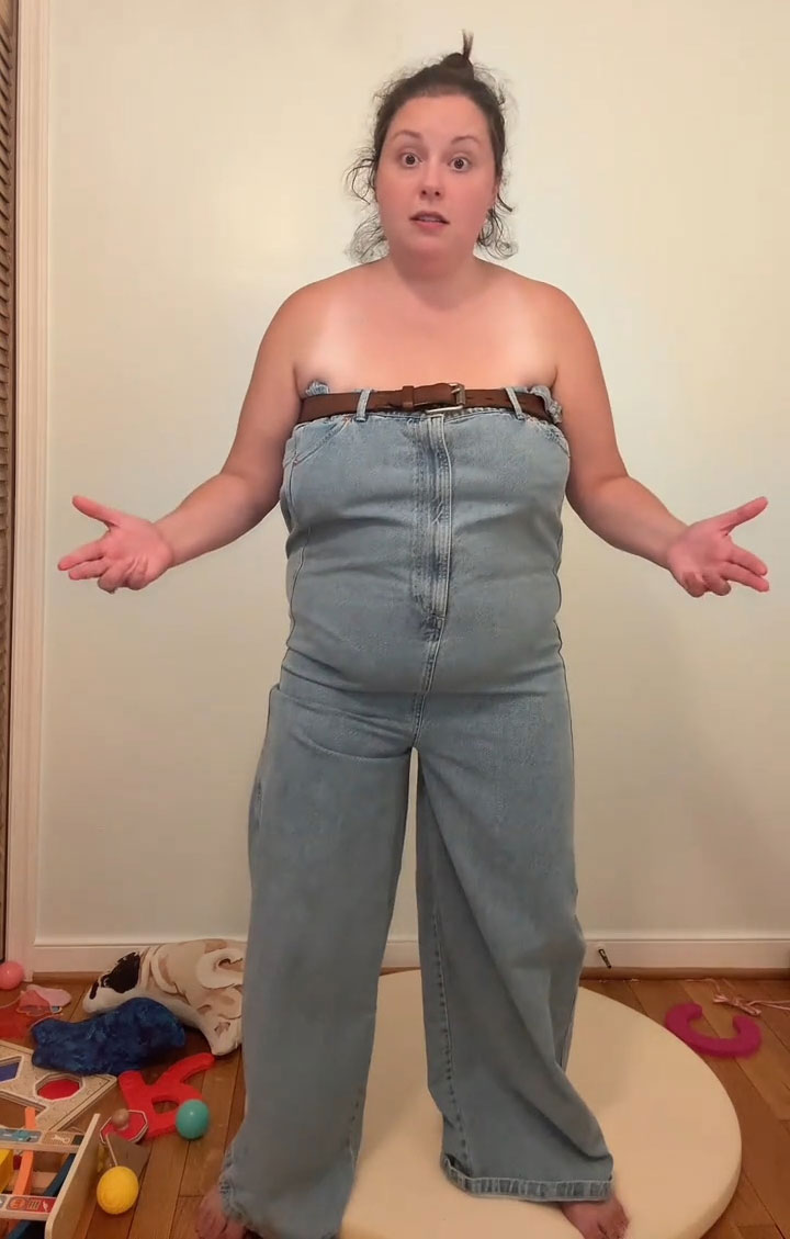 12M People Are Losing It Over This Woman&rsquo;s Demonstration Of Ridiculous Denim Jumpsuit