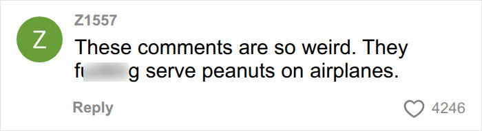 Passenger Branded “Selfish” For Declaring “Birthright” To Eat Peanuts On Plane In Response To Traveler’s Comment Passenger Branded “Selfish” For Declaring “Birthright” To Eat Peanuts On Plane In Response To Traveler’s Comment