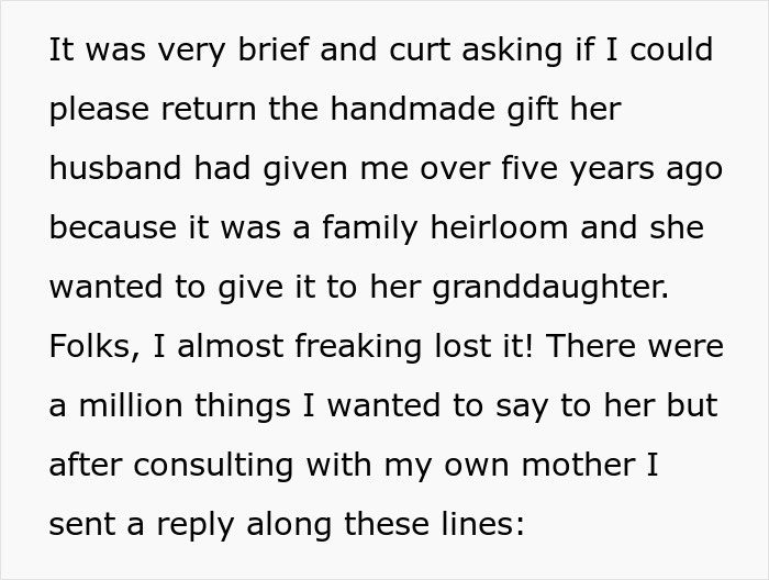Ex-MIL Wants Gift Back From Ex-DIL, Woman Refuses After Remembering Her Own “Missing” Necklace Ex-MIL Wants Gift Back From Ex-DIL, Woman Refuses After Remembering Her Own “Missing” Necklace