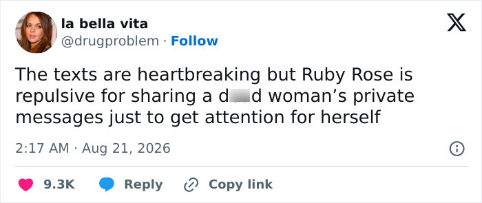 Ruby Rose Slammed As “Repulsive” After Sharing Hayden Panettiere’s Private Texts To Her Ruby Rose Slammed As “Repulsive” After Sharing Hayden Panettiere’s Private Texts To Her