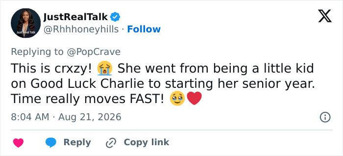 Child Star From Disney’s ‘Good Luck Charlie’ Looks Unrecognizable After Major Life Update Makes Fans Feel Old Child Star From Disney’s ‘Good Luck Charlie’ Looks Unrecognizable After Major Life Update Makes Fans Feel Old