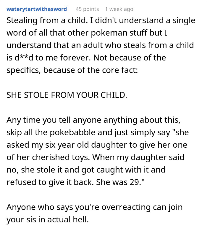 Adult Aunt Thinks It’s Okay To Steal From A Child, Gets Furious When Her Mom Fixes It Adult Aunt Thinks It’s Okay To Steal From A Child, Gets Furious When Her Mom Fixes It