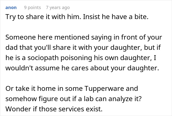 Woman Gets Mysteriously Sick At Dad’s House, Starts Suspecting He Is Tampering With Her Dessert Woman Gets Mysteriously Sick At Dad’s House, Starts Suspecting He Is Tampering With Her Dessert