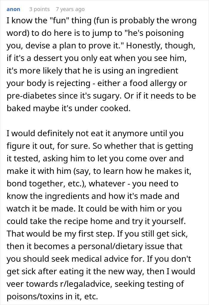 Woman Gets Mysteriously Sick At Dad’s House, Starts Suspecting He Is Tampering With Her Dessert Woman Gets Mysteriously Sick At Dad’s House, Starts Suspecting He Is Tampering With Her Dessert