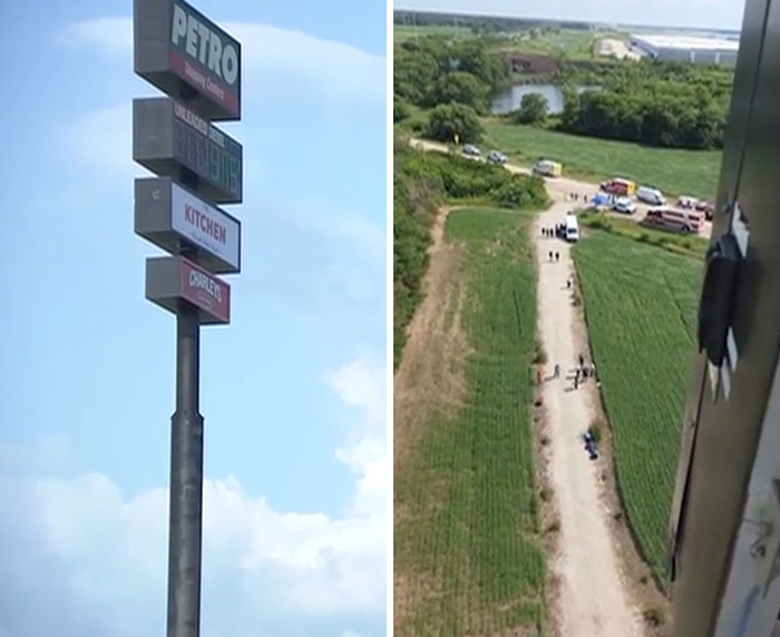 Terrified Electrician Records Goodbye Message For Family After Getting Stuck Inside 130ft High Sign Terrified Electrician Records Goodbye Message For Family After Getting Stuck Inside 130ft High Sign