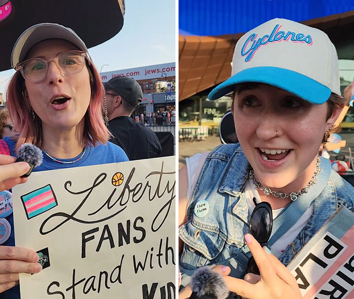 Anti-Trans Protesters Made To Look Foolish As They Fumble Over Reporter’s Simple WNBA Question Anti-Trans Protesters Made To Look Foolish As They Fumble Over Reporter’s Simple WNBA Question