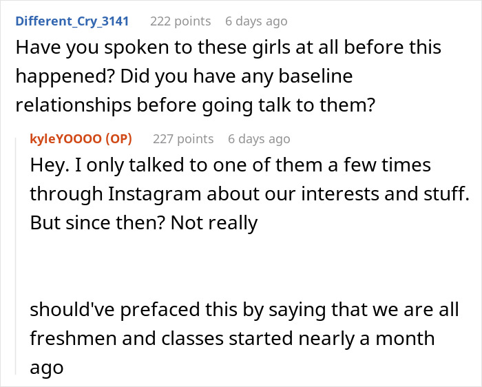 Guy Joins Group Of Female Classmates To Socialize, Discovers They Felt Intruded On By His Presence Guy Joins Group Of Female Classmates To Socialize, Discovers They Felt Intruded On By His Presence