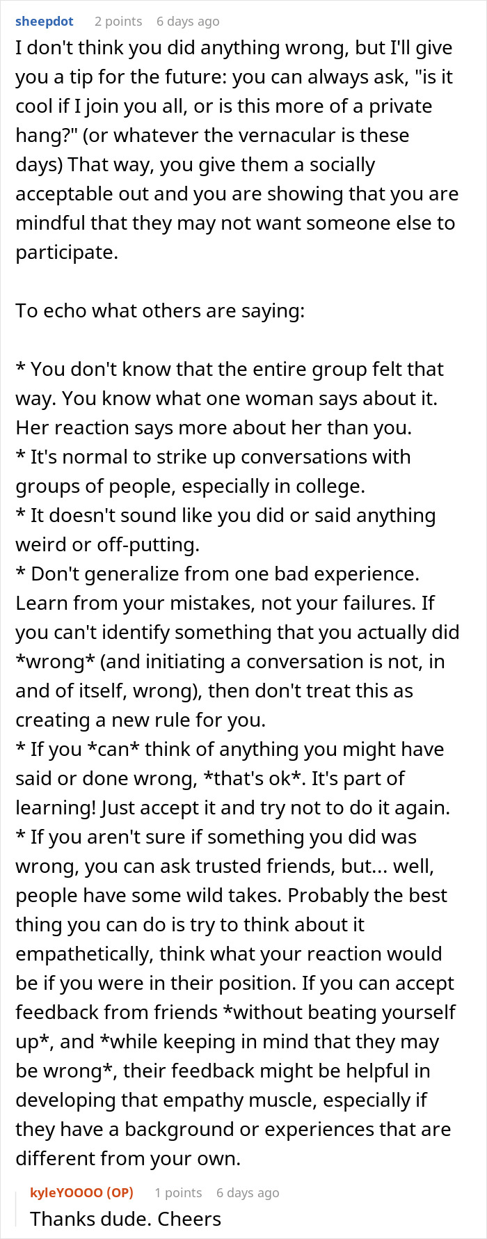 Guy Joins Group Of Female Classmates To Socialize, Discovers They Felt Intruded On By His Presence Guy Joins Group Of Female Classmates To Socialize, Discovers They Felt Intruded On By His Presence