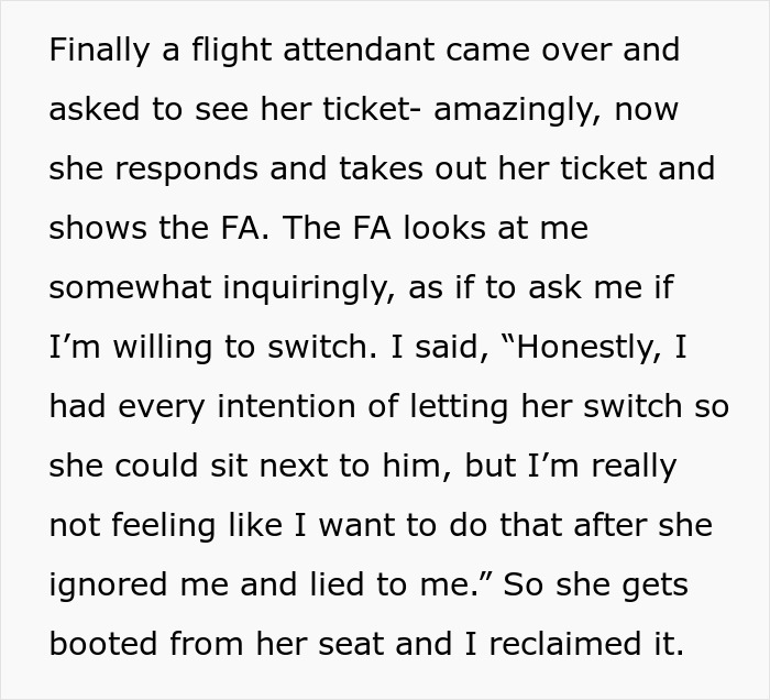 Woman Finds Mom Sitting In Her Plane Seat, Changes Her Mind About Switching After Being Ignored Woman Finds Mom Sitting In Her Plane Seat, Changes Her Mind About Switching After Being Ignored