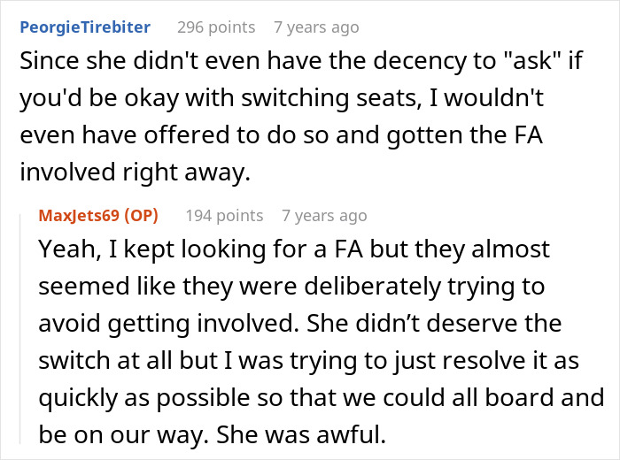 Woman Finds Mom Sitting In Her Plane Seat, Changes Her Mind About Switching After Being Ignored Woman Finds Mom Sitting In Her Plane Seat, Changes Her Mind About Switching After Being Ignored