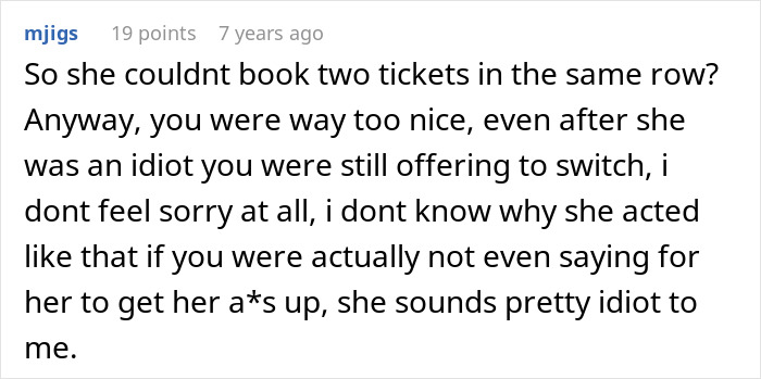 Woman Finds Mom Sitting In Her Plane Seat, Changes Her Mind About Switching After Being Ignored Woman Finds Mom Sitting In Her Plane Seat, Changes Her Mind About Switching After Being Ignored