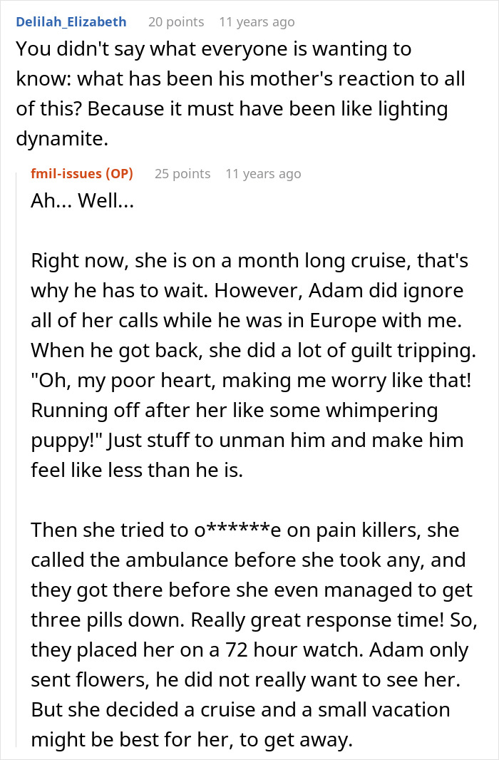 Future MIL Spends Years Sabotaging Son’s Relationship, Pushes His Fiancée Close To Calling It Quits Future MIL Spends Years Sabotaging Son’s Relationship, Pushes His Fiancée Close To Calling It Quits