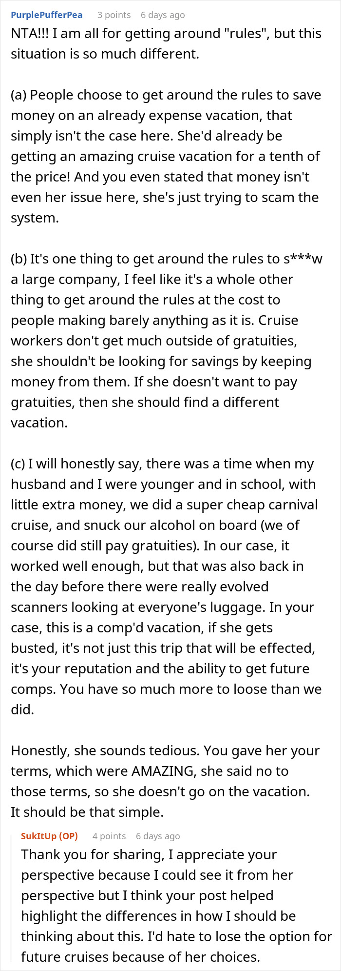 Friend Offers Woman A Cheap Trip, Decides To Cancel After She Immediately Starts Planning To Break Rules Friend Offers Woman A Cheap Trip, Decides To Cancel After She Immediately Starts Planning To Break Rules