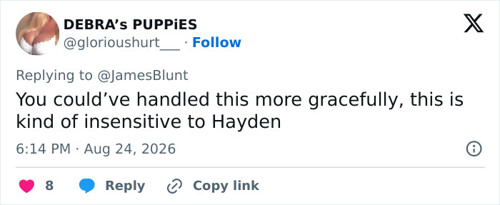 Singer James Blunt Breaks Silence After Hayden Panettiere’s Memoir Led To “Internet Lynching” Singer James Blunt Breaks Silence After Hayden Panettiere’s Memoir Led To “Internet Lynching”