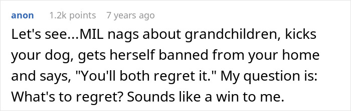 MIL Spends Eight Years Demanding Grandchildren And Ends Her Visits Forever By Kicking A Senior Dog