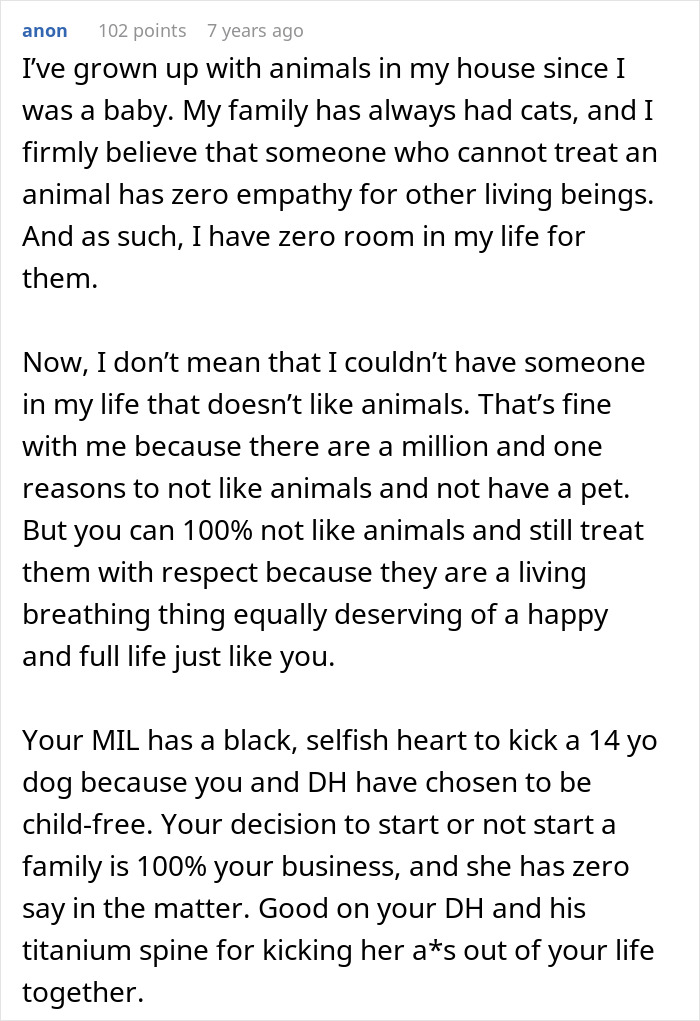 MIL Spends Eight Years Demanding Grandchildren And Ends Her Visits Forever By Kicking A Senior Dog
