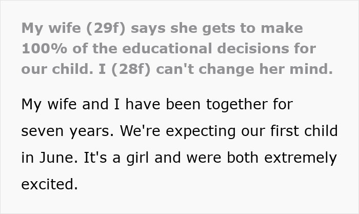 Mom Decides She Gets Control Over Kid&rsquo;s Education, Gives Her Wife Wardrobe Rights In Return