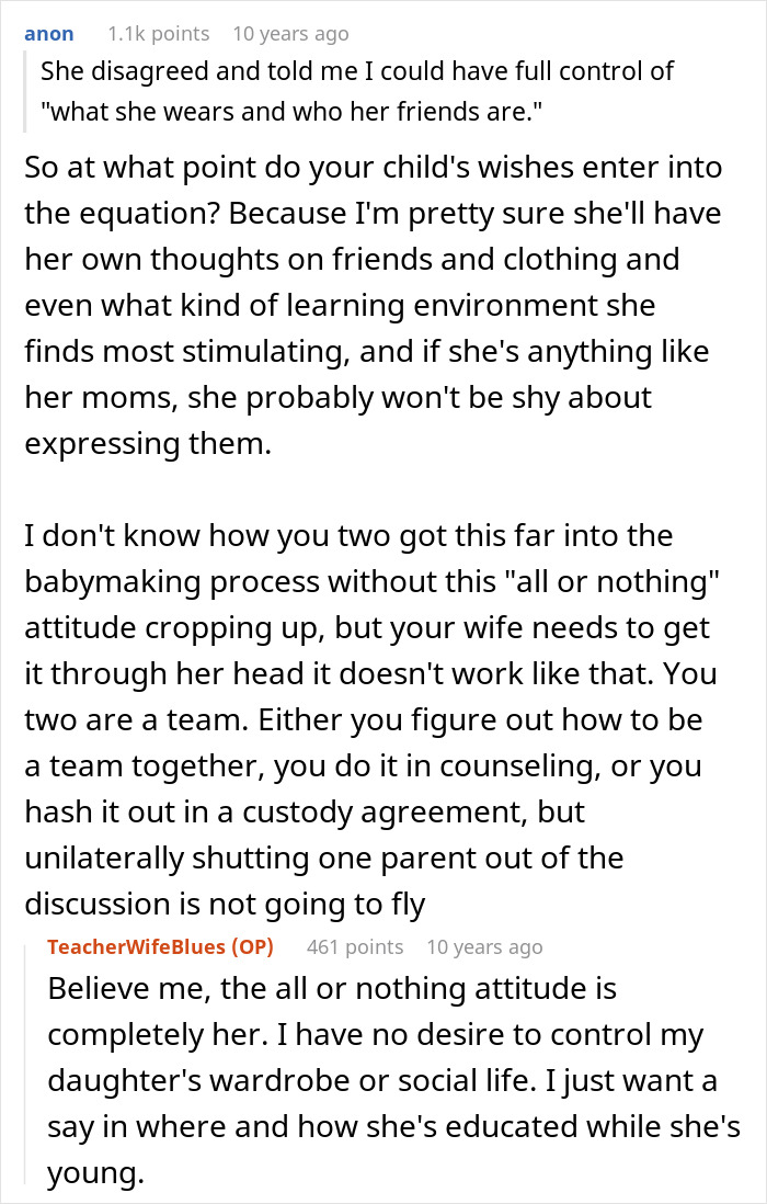 Mom Decides She Gets Control Over Kid&rsquo;s Education, Gives Her Wife Wardrobe Rights In Return