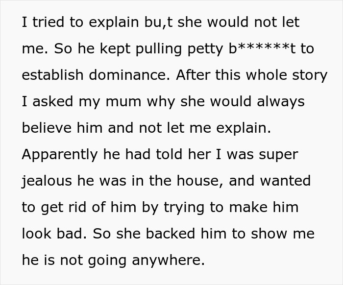 Mistreated Son Hurt That Mom Believes Her Narcissist BF Over Him, Finally Teaches The Guy A Lesson