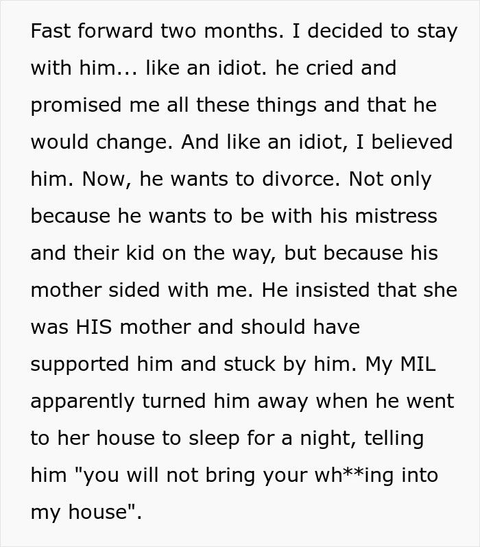 Cheater Wants A Divorce With Pregnant Wife Who Is Still Willing To Stay With Him For “Corrupting” His Mom Cheater Wants A Divorce With Pregnant Wife Who Is Still Willing To Stay With Him For “Corrupting” His Mom