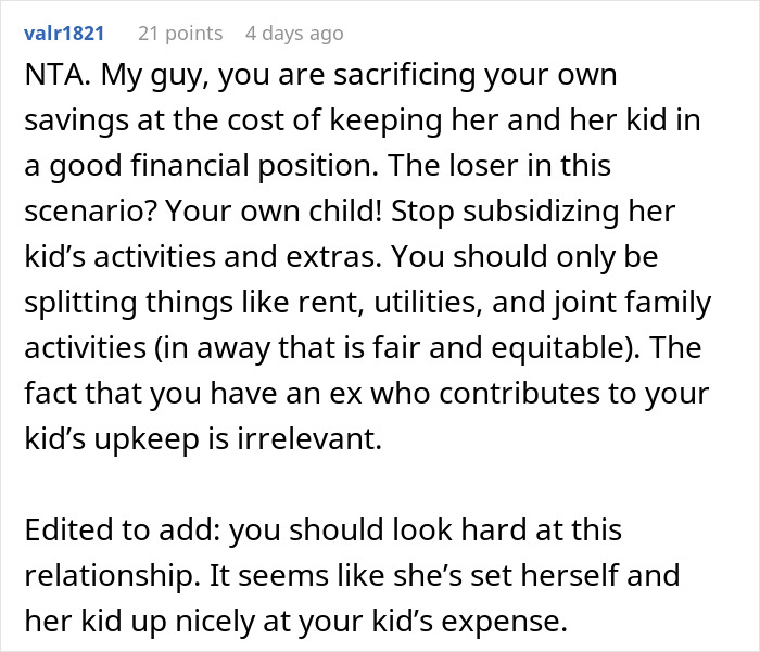 Guy Pays For Dinners, Bills, Gas And More, GF Still Wants Him To Split Her Son’s $1,300 Sports Fees Guy Pays For Dinners, Bills, Gas And More, GF Still Wants Him To Split Her Son’s $1,300 Sports Fees