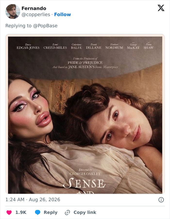 Plastic Surgery Gets In The Way Of Movie Fans Enjoying New Jane Austen Adaptation