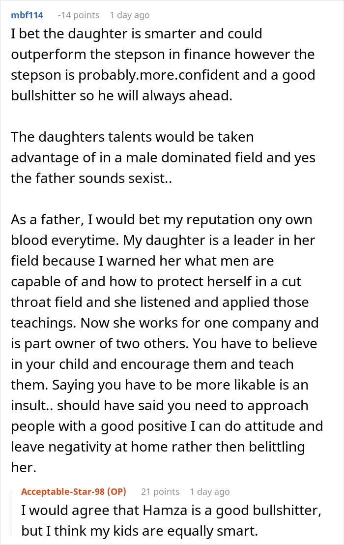 Dad Gets Both Kids Internships, Gets Blamed When One Thrives And The Other Does Not Dad Gets Both Kids Internships, Gets Blamed When One Thrives And The Other Does Not