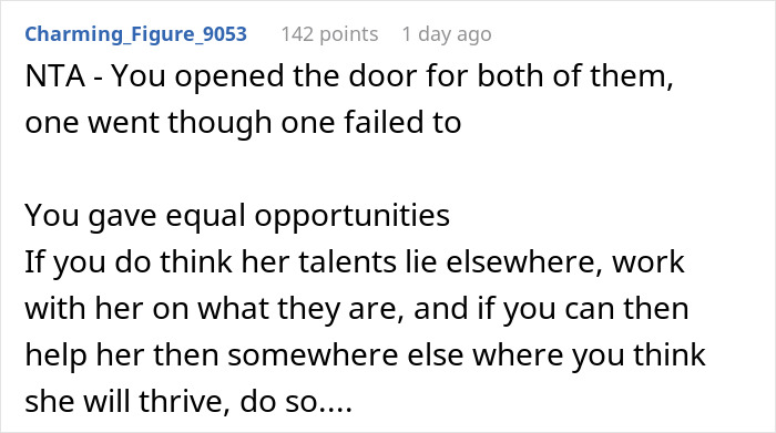 Dad Gets Both Kids Internships, Gets Blamed When One Thrives And The Other Does Not Dad Gets Both Kids Internships, Gets Blamed When One Thrives And The Other Does Not