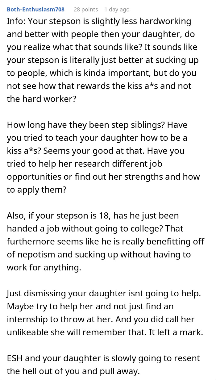 Dad Gets Both Kids Internships, Gets Blamed When One Thrives And The Other Does Not Dad Gets Both Kids Internships, Gets Blamed When One Thrives And The Other Does Not