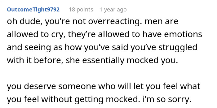Man Shows His Vulnerable Side To His Girlfriend For The First Time, Her Response Leaves Him Packing His Bags