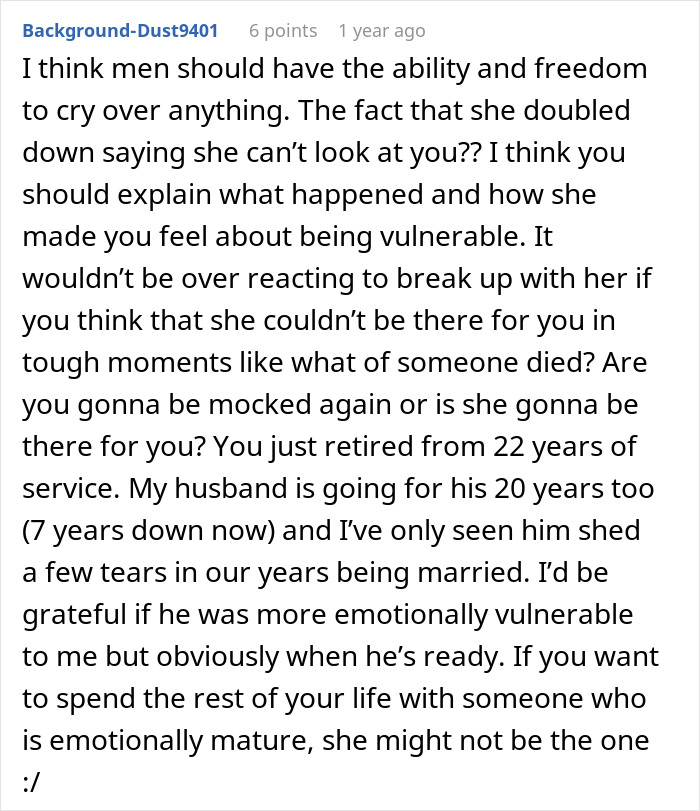 Man Shows His Vulnerable Side To His Girlfriend For The First Time, Her Response Leaves Him Packing His Bags