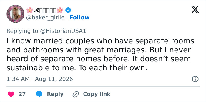 Woman Claims That Distance Is Actually The Secret To Keeping The Spark Alive Within A Marriage