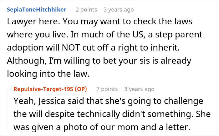 Woman Chooses To Be Adopted By Stepmom, Bro Refuses To Give Her Even A Dime Of His Inheritance Woman Chooses To Be Adopted By Stepmom, Bro Refuses To Give Her Even A Dime Of His Inheritance