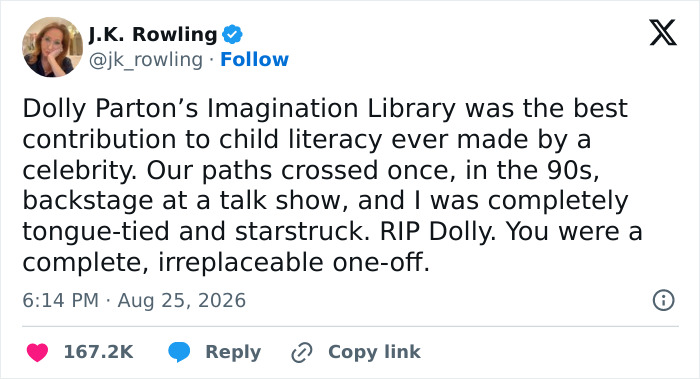 J.K. Rowling Accused Of Using Dolly Parton’s Passing As Yet Another Way To Spread Her Controversial Opinions J.K. Rowling Accused Of Using Dolly Parton’s Passing As Yet Another Way To Spread Her Controversial Opinions