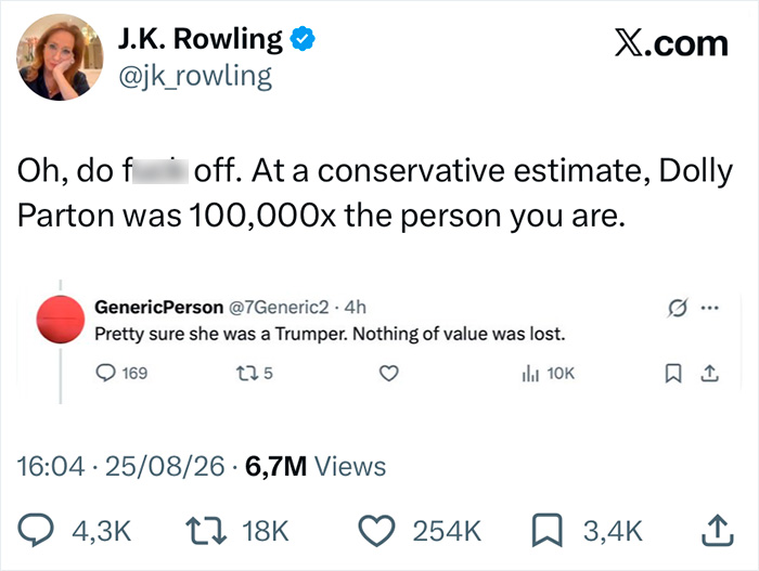 J.K. Rowling Accused Of Using Dolly Parton’s Passing As Yet Another Way To Spread Her Controversial Opinions J.K. Rowling Accused Of Using Dolly Parton’s Passing As Yet Another Way To Spread Her Controversial Opinions