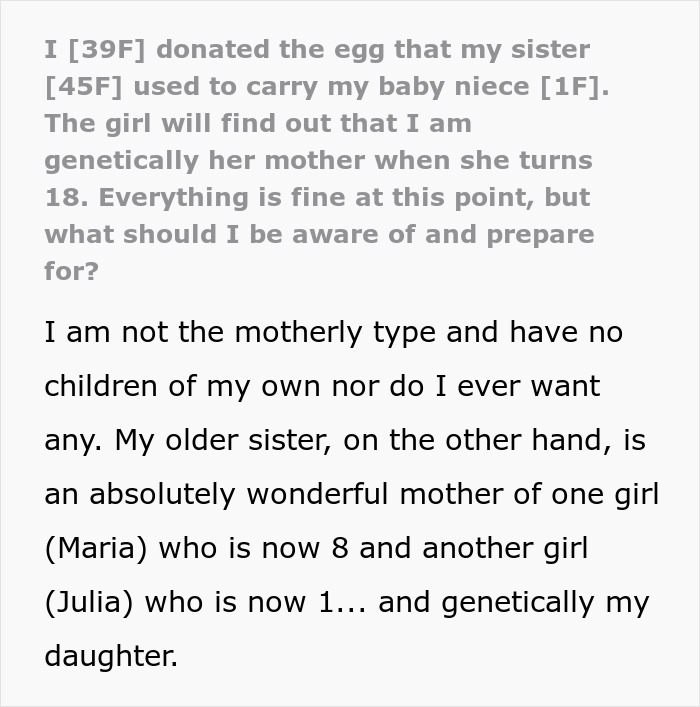 Woman Helps Her Sister Have A Baby, But The Sister Wants To Keep The Truth Secret For 18 Years
