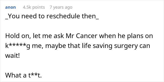 Entitled Mom Expects Nanny To Reschedule Her Life-Saving Surgery, Gets A Harsh Reality Check Entitled Mom Expects Nanny To Reschedule Her Life-Saving Surgery, Gets A Harsh Reality Check