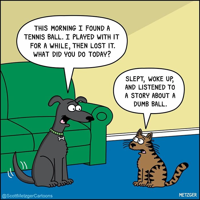 Scott Metzger Turns The Weird Logic Of Cats And Dogs Into 62 New Relatable Comics Scott Metzger Turns The Weird Logic Of Cats And Dogs Into 62 New Relatable Comics