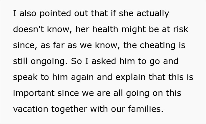 Guy&rsquo;s Affair Gets Exposed Before A Group Vacation, He Somehow Takes Two More Cheaters Down With Him