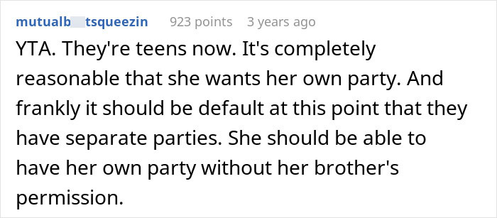 Daughter Excludes Twin Brother From Birthday Plans Without Telling Him, Mom Cancels Her Party Daughter Excludes Twin Brother From Birthday Plans Without Telling Him, Mom Cancels Her Party